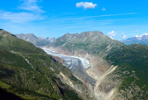 rocks active glacier in valley